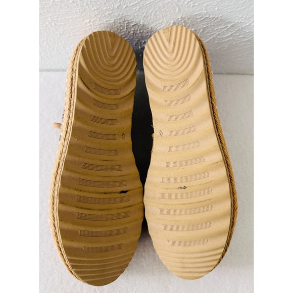 Riviera Corazon Lace Up  Platform Passport Stamp Pattern Espadrille, NWOT - Picture 5 of 8